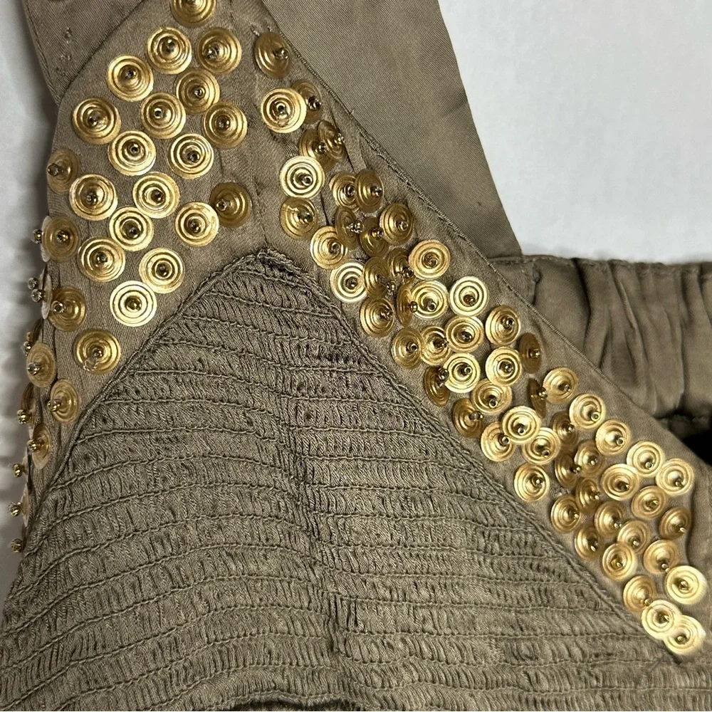 Like New Free People Isadora Studded Silky Maxi Dress olive green - Picture 15 of 15